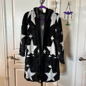 Black Stars Hooded Cardigan Torrid Size 0 NWT